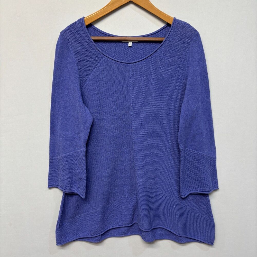 Habitat Women 3/4 Sleeve Knit Sweater Size Medium Cotton C055 -1